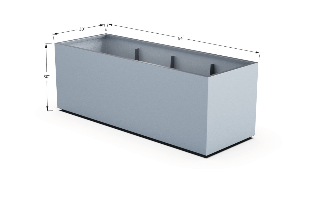 Aluminum Rectangular 30" Wide Planter – 24" to 30" H - Plantercraft