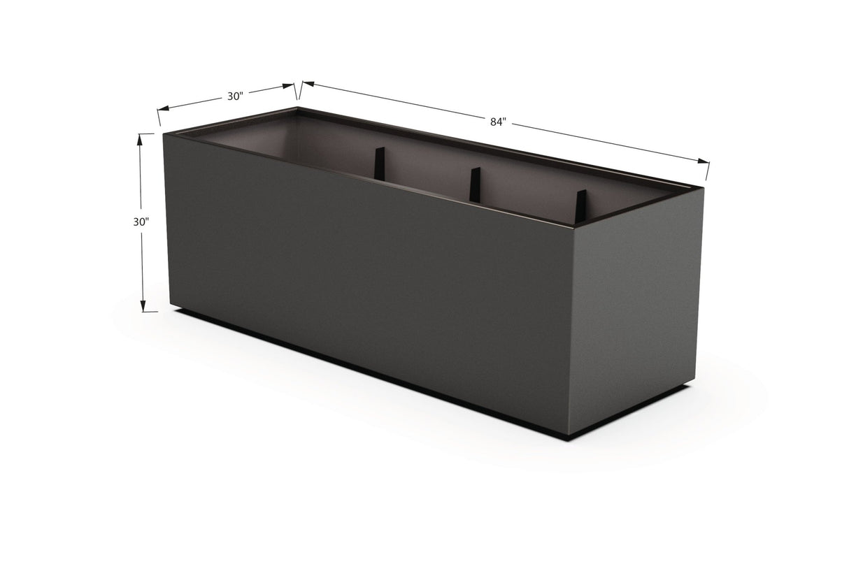 Aluminum Rectangular 30" Wide Planter – 24" to 30" H - Plantercraft