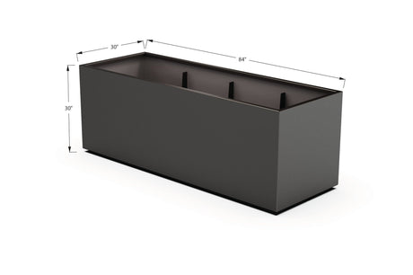Aluminum Rectangular 30" Wide Planter – 24" to 30" H - Plantercraft