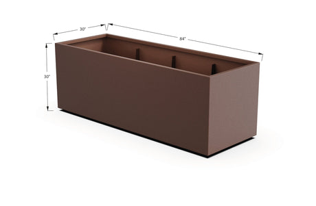 Aluminum Rectangular 30" Wide Planter – 24" to 30" H - Plantercraft