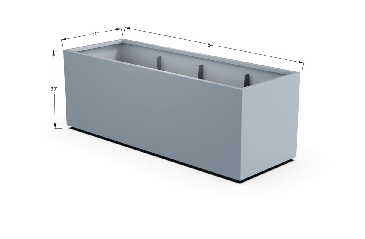 Aluminum Rectangular 30" Wide Planter – 24" to 30" H - Plantercraft