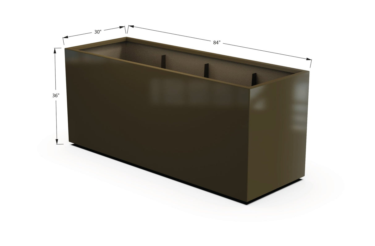 Aluminum Rectangular 30" Wide Planter – 36" to 42" H - Plantercraft