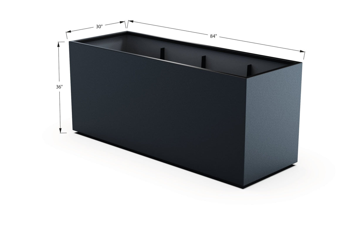Aluminum Rectangular 30" Wide Planter – 36" to 42" H - Plantercraft