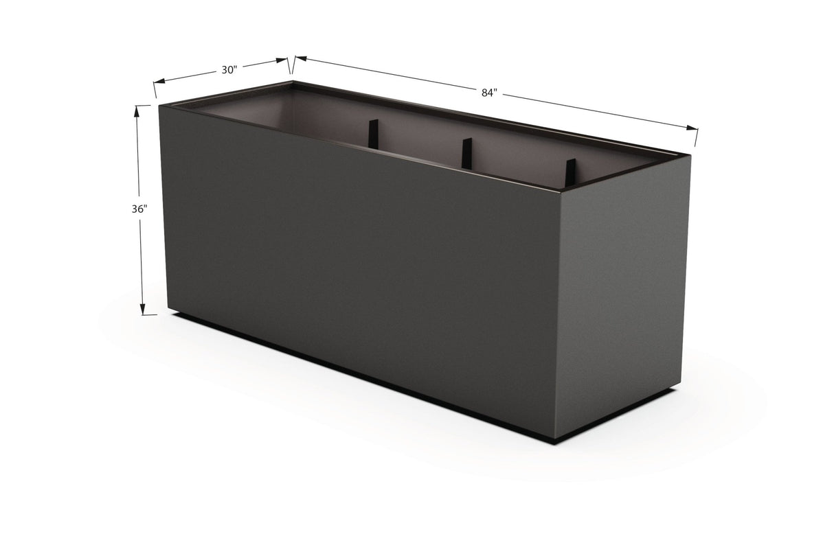 Aluminum Rectangular 30" Wide Planter – 36" to 42" H - Plantercraft