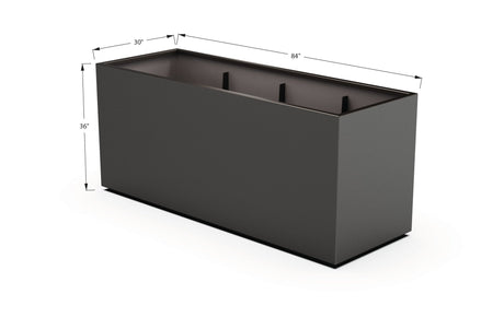 Aluminum Rectangular 30" Wide Planter – 36" to 42" H - Plantercraft