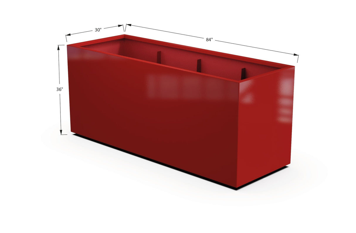 Aluminum Rectangular 30" Wide Planter – 36" to 42" H - Plantercraft