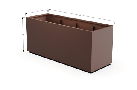 Aluminum Rectangular 30" Wide Planter – 36" to 42" H - Plantercraft