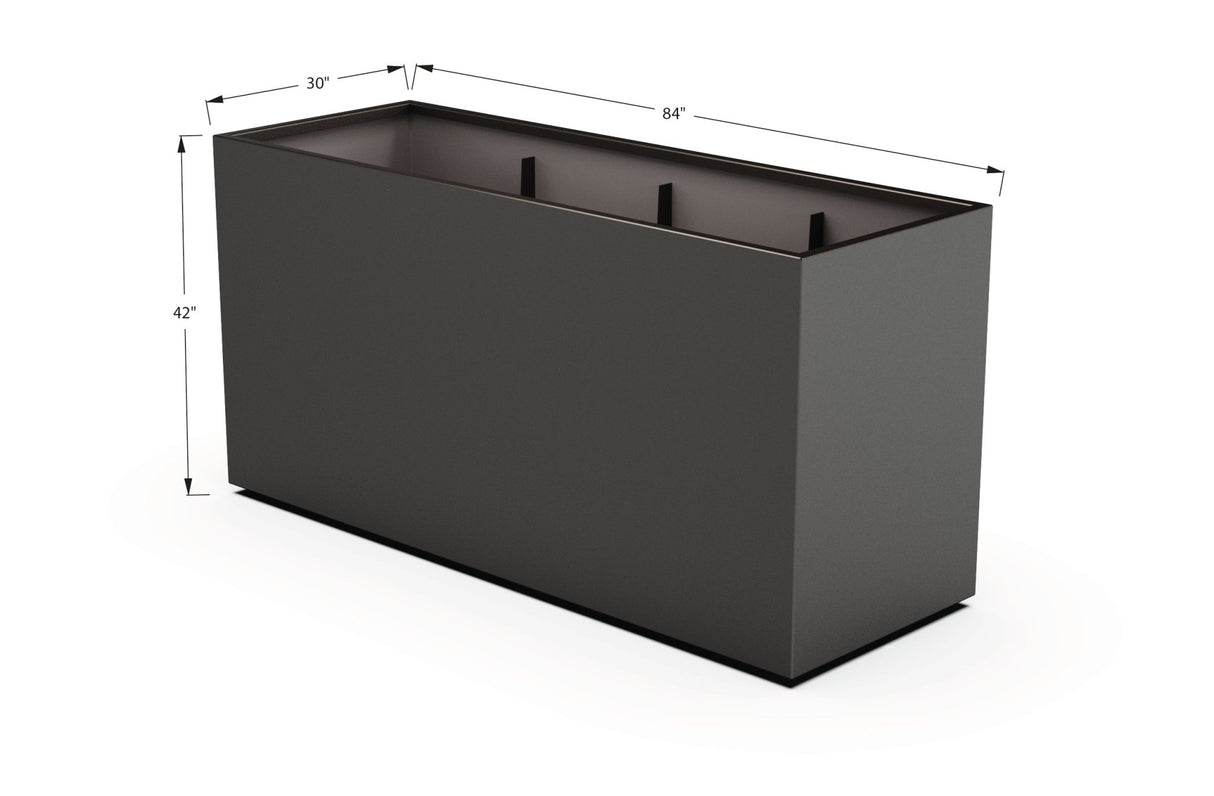 Aluminum Rectangular 30" Wide Planter – 36" to 42" H - Plantercraft
