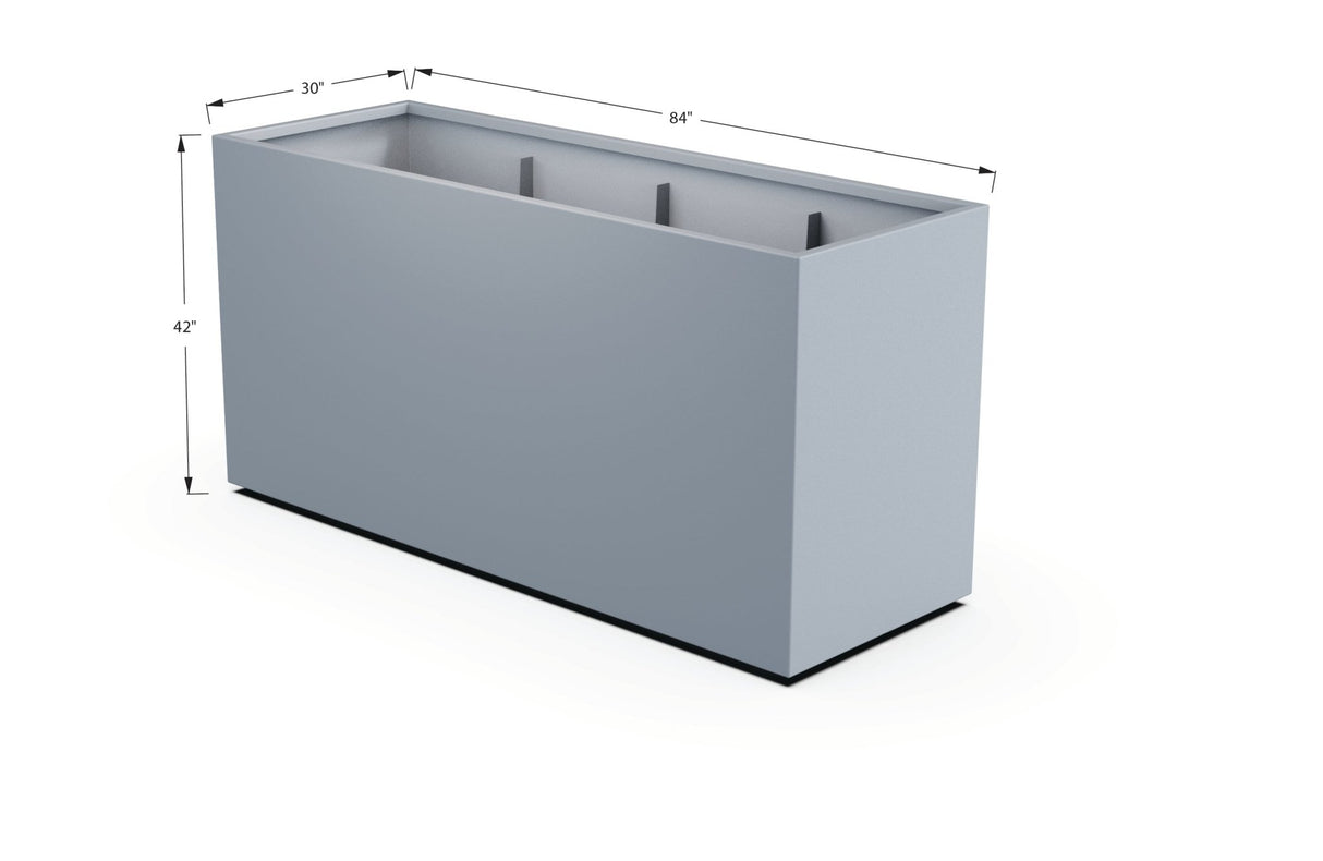 Aluminum Rectangular 30" Wide Planter – 36" to 42" H - Plantercraft