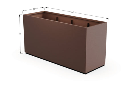 Aluminum Rectangular 30" Wide Planter – 36" to 42" H - Plantercraft