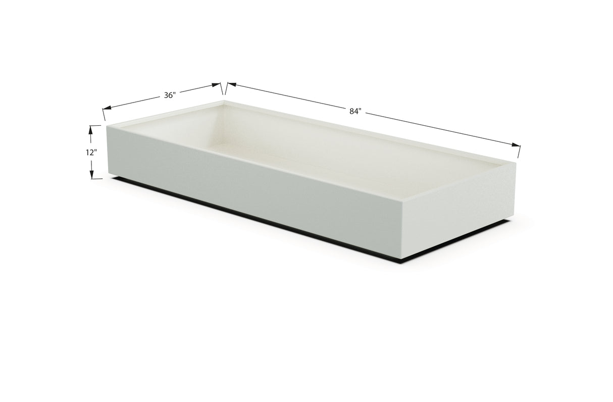 Aluminum Rectangular 36" Wide Planter – 12" to 18" H