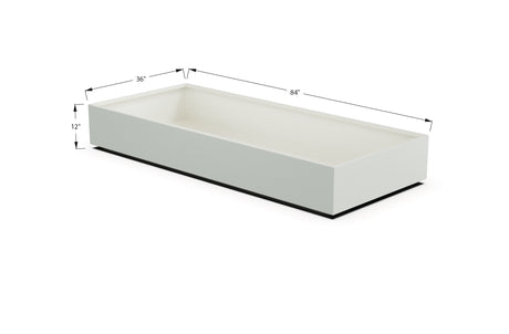 Aluminum Rectangular 36" Wide Planter – 12" to 18" H
