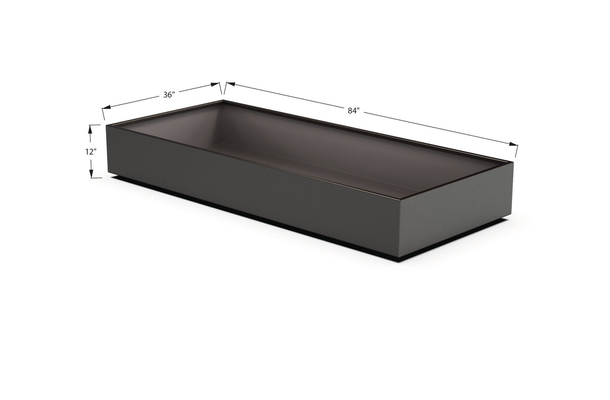 Aluminum Rectangular 36" Wide Planter – 12" to 18" H