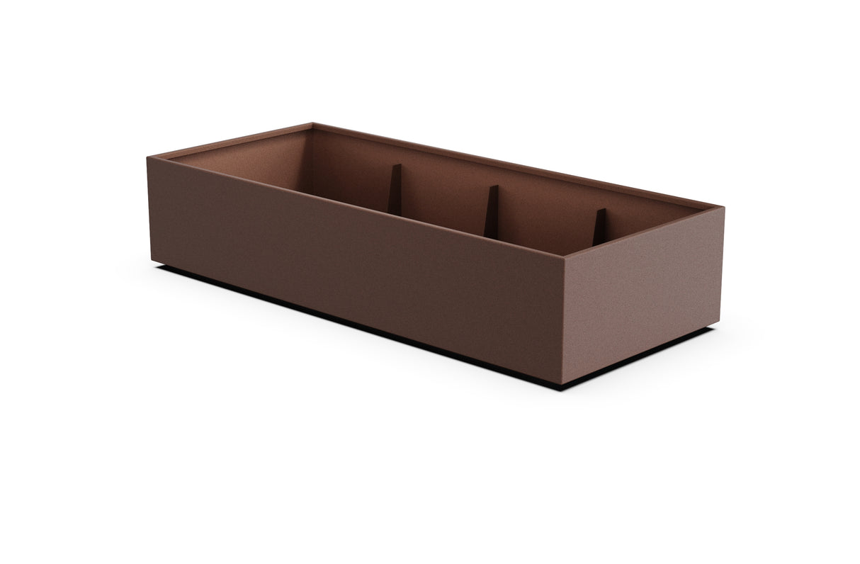 Aluminum Rectangular 36" Wide Planter – 12" to 18" H