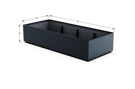 Aluminum Rectangular 36" Wide Planter – 12" to 18" H
