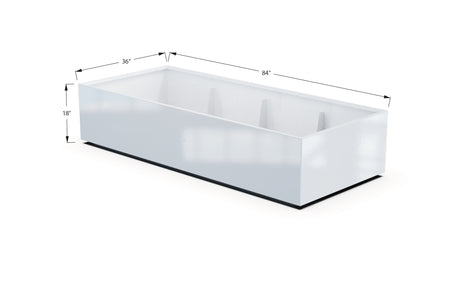 Aluminum Rectangular 36" Wide Planter – 12" to 18" H