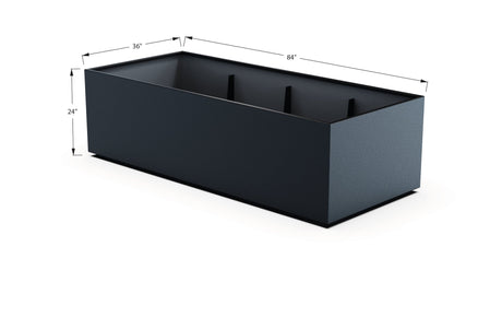 Aluminum Rectangular 36" Wide Planter – 24" to 30" H - Plantercraft