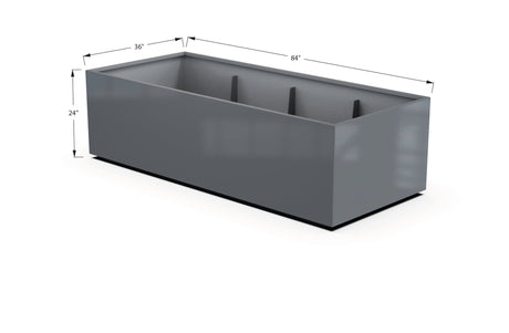 Aluminum Rectangular 36" Wide Planter – 24" to 30" H - Plantercraft