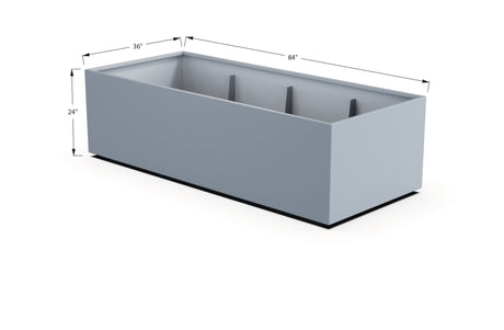 Aluminum Rectangular 36" Wide Planter – 24" to 30" H - Plantercraft