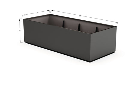 Aluminum Rectangular 36" Wide Planter – 24" to 30" H - Plantercraft