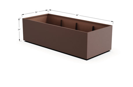 Aluminum Rectangular 36" Wide Planter – 24" to 30" H - Plantercraft
