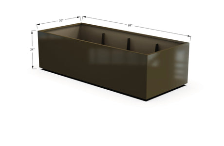 Aluminum Rectangular 36" Wide Planter – 24" to 30" H - Plantercraft