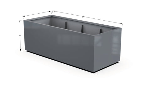 Aluminum Rectangular 36" Wide Planter – 24" to 30" H - Plantercraft