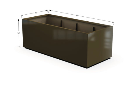 Aluminum Rectangular 36" Wide Planter – 24" to 30" H - Plantercraft