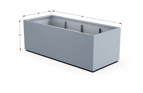 Aluminum Rectangular 36" Wide Planter – 24" to 30" H - Plantercraft