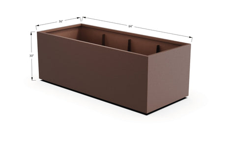Aluminum Rectangular 36" Wide Planter – 24" to 30" H - Plantercraft
