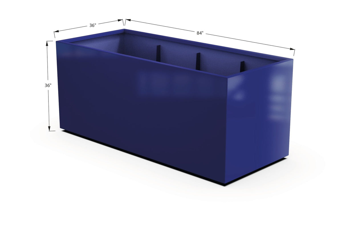 Aluminum Rectangular 36" Wide Planter – 36" to 42" H - Plantercraft