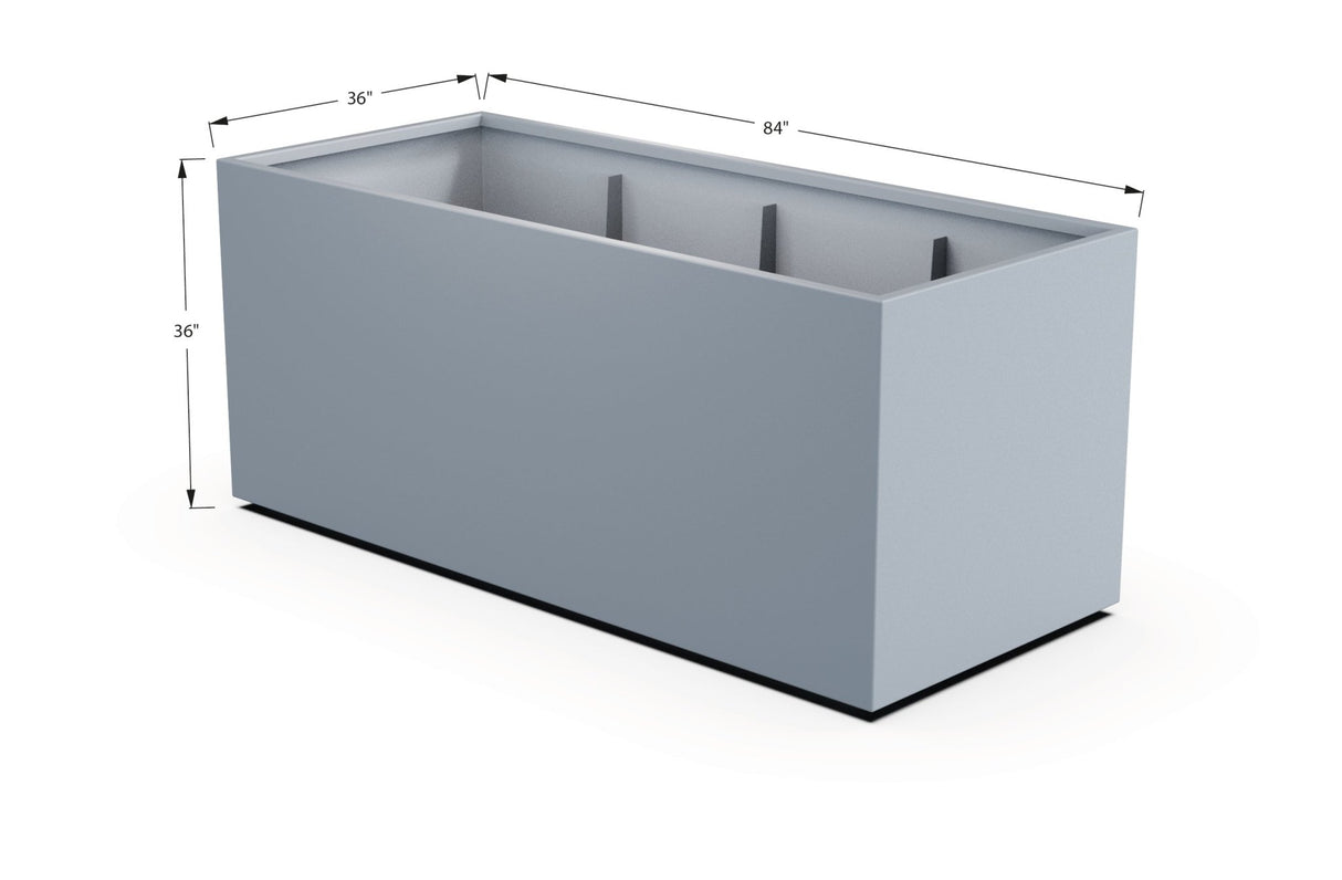 Aluminum Rectangular 36" Wide Planter – 36" to 42" H - Plantercraft