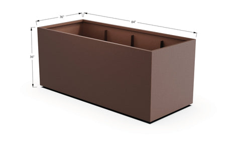 Aluminum Rectangular 36" Wide Planter – 36" to 42" H - Plantercraft