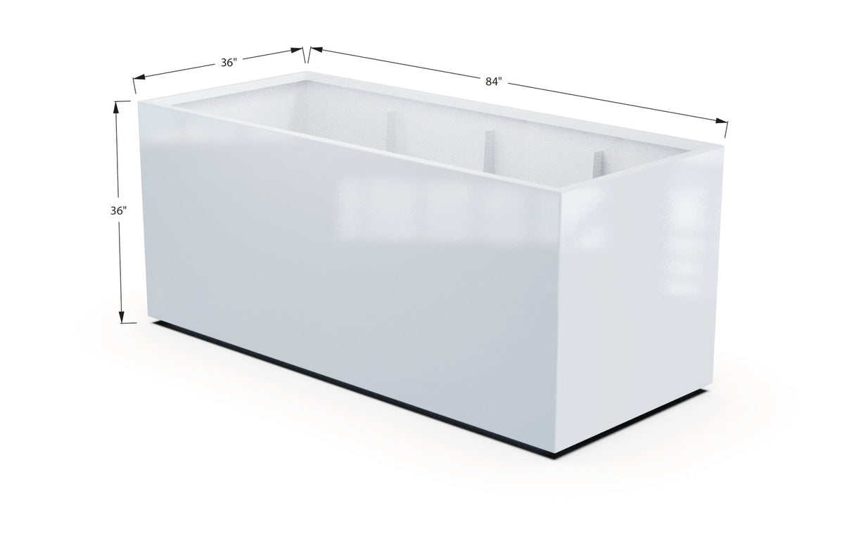 Aluminum Rectangular 36" Wide Planter – 36" to 42" H - Plantercraft