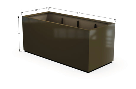 Aluminum Rectangular 36" Wide Planter – 36" to 42" H - Plantercraft