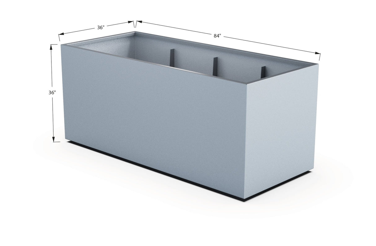 Aluminum Rectangular 36" Wide Planter – 36" to 42" H - Plantercraft