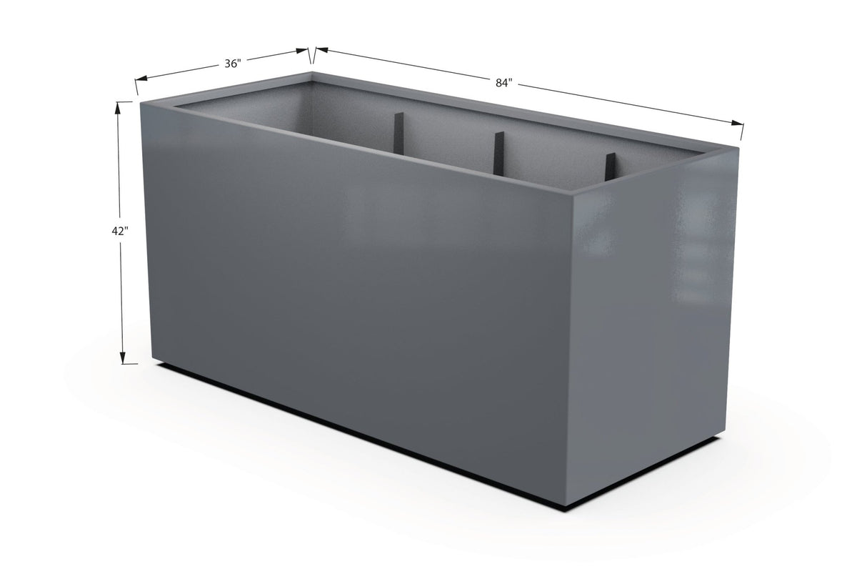 Aluminum Rectangular 36" Wide Planter – 36" to 42" H - Plantercraft