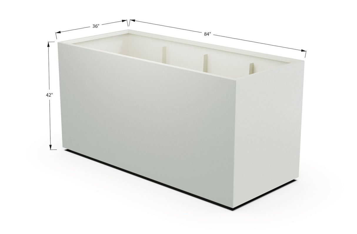 Aluminum Rectangular 36" Wide Planter – 36" to 42" H - Plantercraft