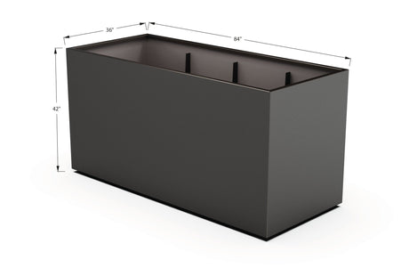 Aluminum Rectangular 36" Wide Planter – 36" to 42" H - Plantercraft