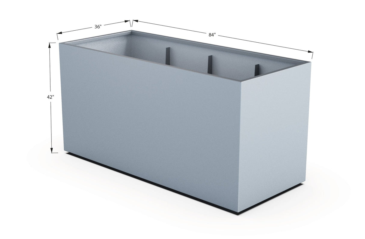 Aluminum Rectangular 36" Wide Planter – 36" to 42" H - Plantercraft