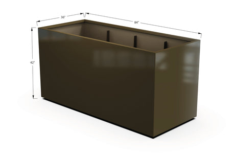 Aluminum Rectangular 36" Wide Planter – 36" to 42" H - Plantercraft