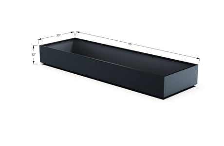 Aluminum Rectangular 30" Wide Planter – 12" to 18" H - Plantercraft