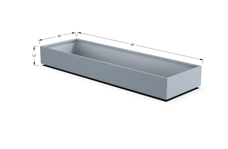 Aluminum Rectangular 30" Wide Planter – 12" to 18" H - Plantercraft