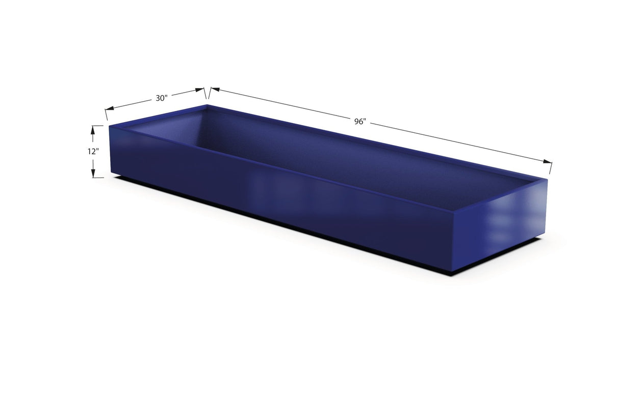Aluminum Rectangular 30" Wide Planter – 12" to 18" H - Plantercraft