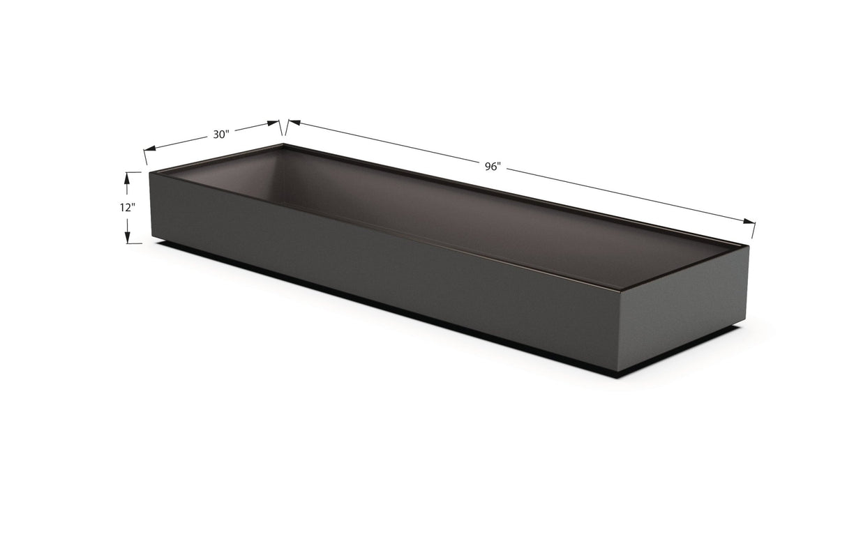 Aluminum Rectangular 30" Wide Planter – 12" to 18" H - Plantercraft