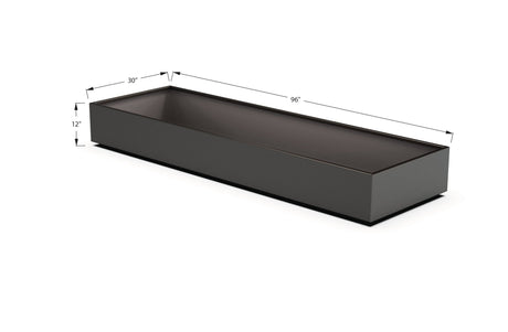 Aluminum Rectangular 30" Wide Planter – 12" to 18" H - Plantercraft