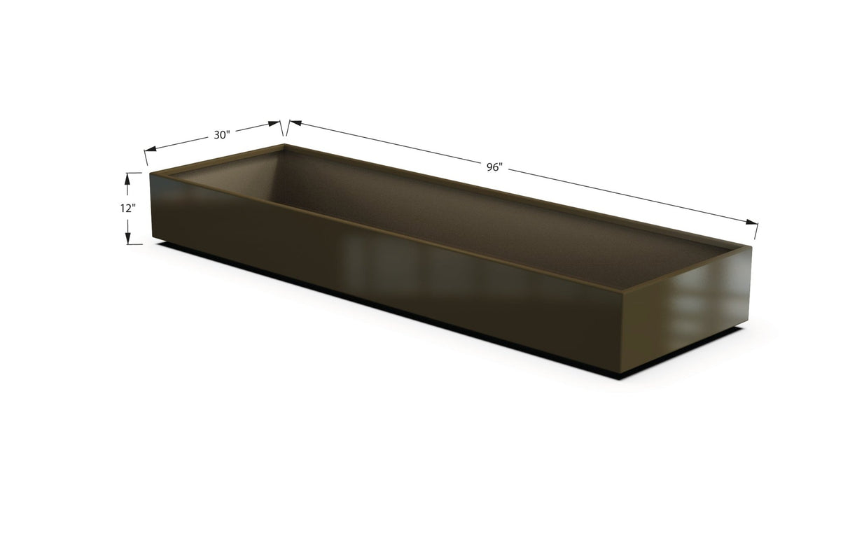 Aluminum Rectangular 30" Wide Planter – 12" to 18" H - Plantercraft