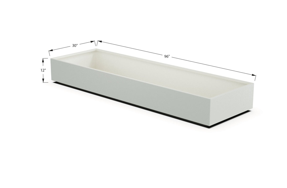 Aluminum Rectangular 30" Wide Planter – 12" to 18" H - Plantercraft