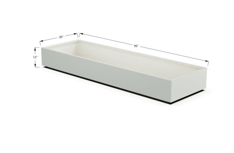 Aluminum Rectangular 30" Wide Planter – 12" to 18" H - Plantercraft