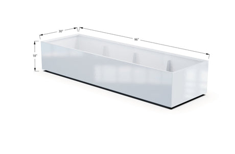 Aluminum Rectangular 30" Wide Planter – 12" to 18" H - Plantercraft